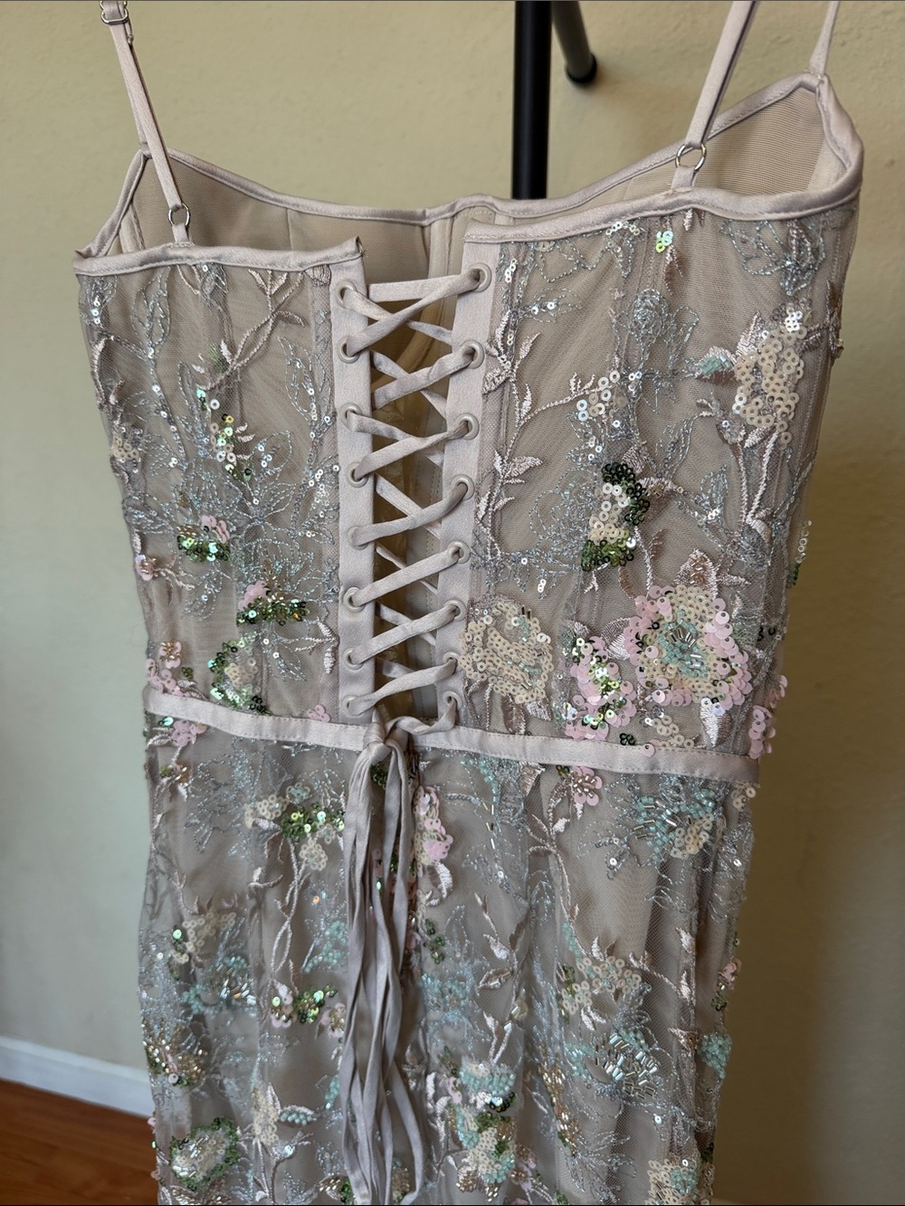 House of CB Naima Silver Embellished Beaded Corset Maxi Dress XS A-C NWOT - Picture 11 of 11